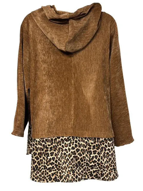 Velourse Hoodie met panterprint